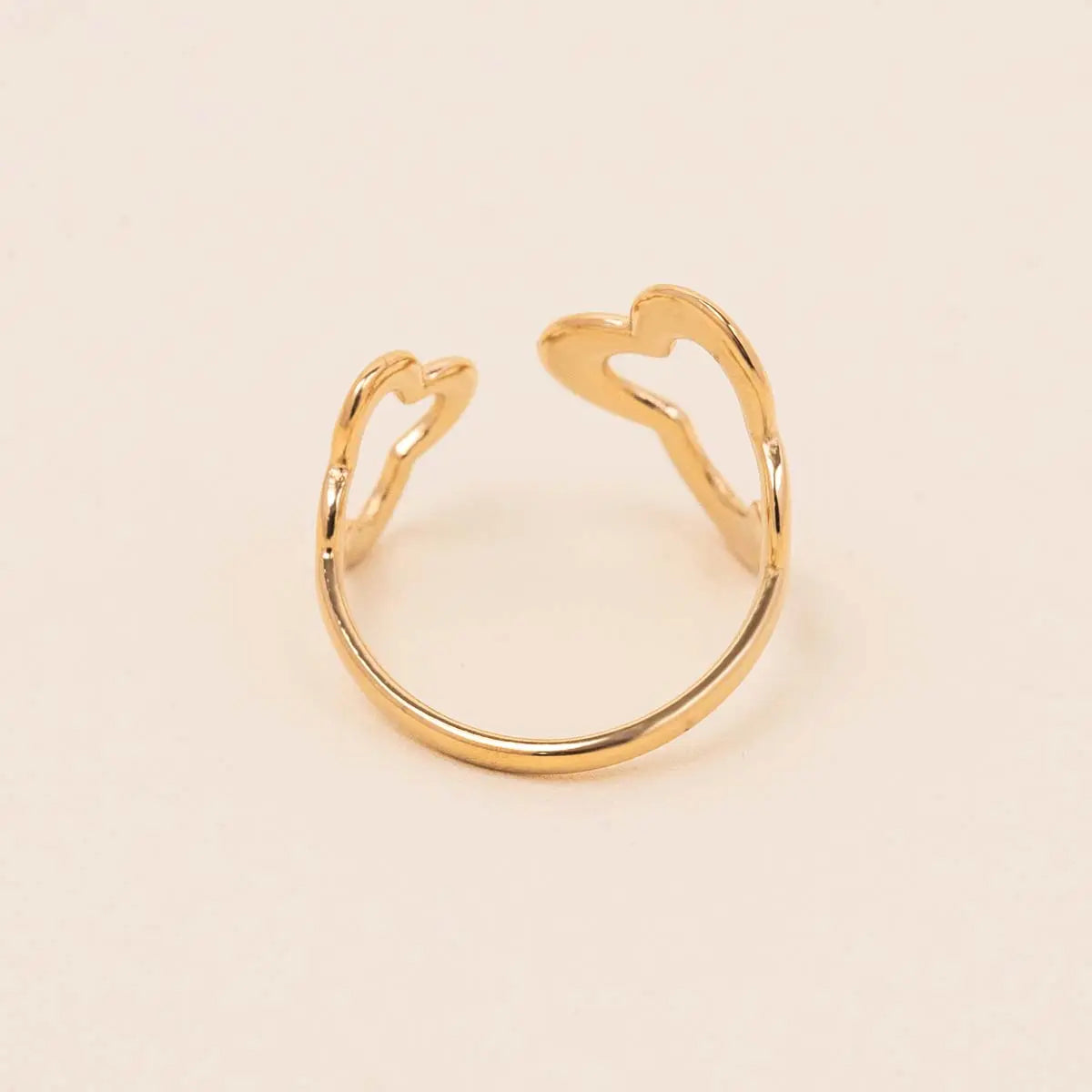 Bague double Trèfle - Constance - Acier doré