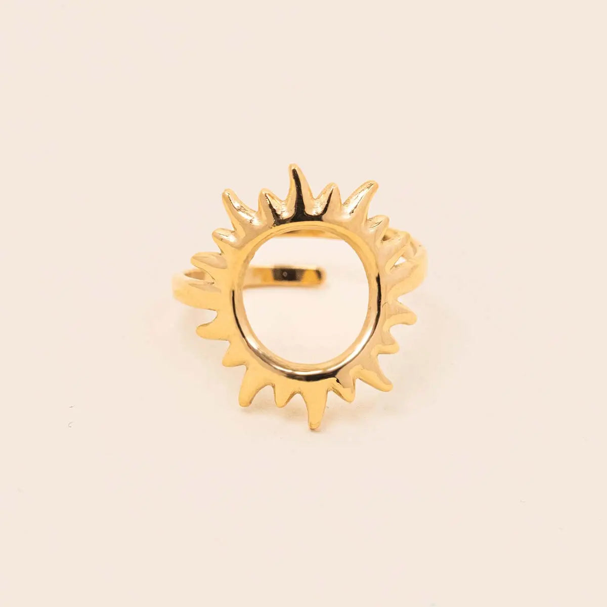 Bague soleil - Alix - Acier doré