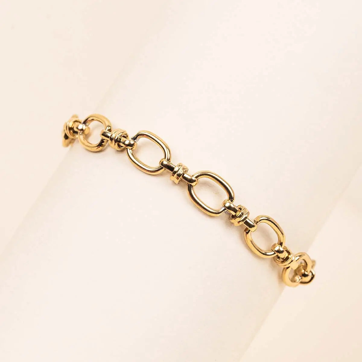 Bracelet gros maillons - Loane - Acier doré