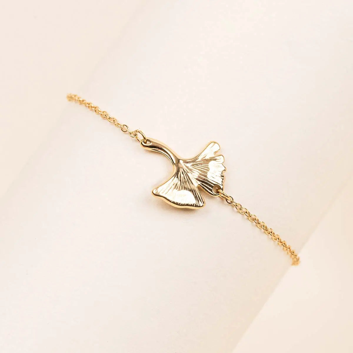 Bracelet Ginkgo - Inès - Acier doré