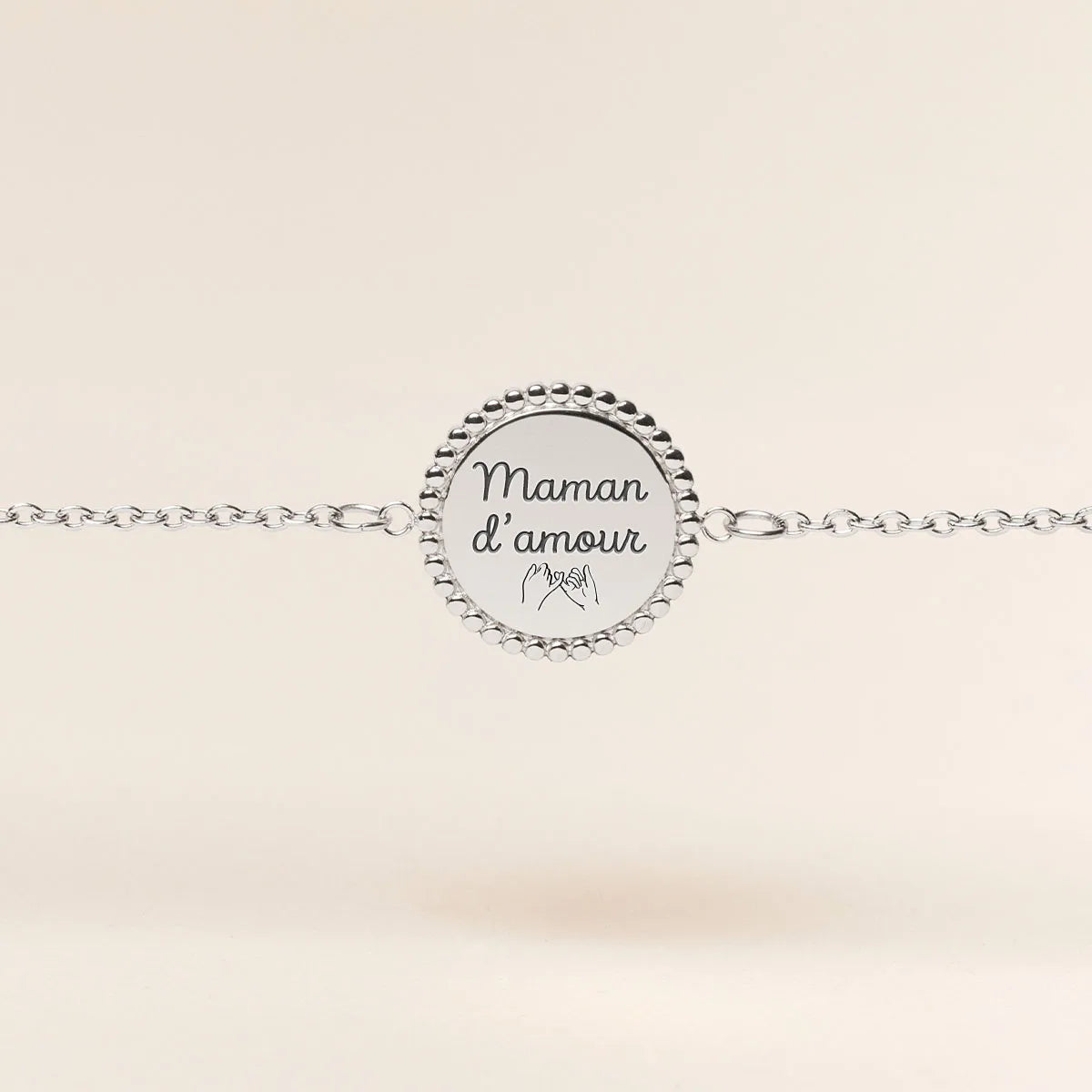 Bracelet médaille Soleil à personnaliser - Acier