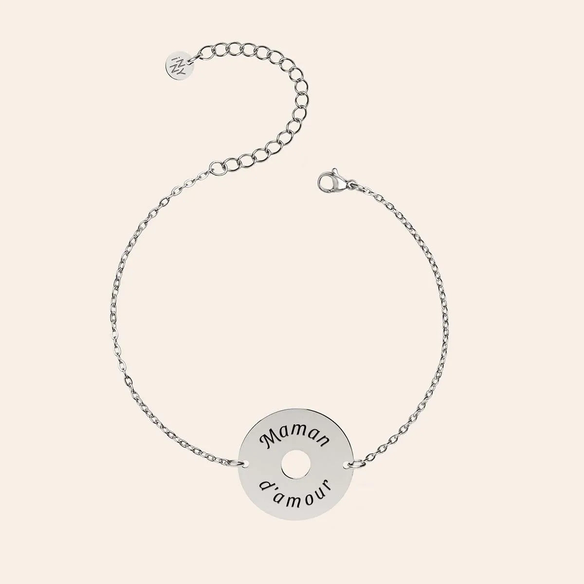 Bracelet médaille cible à personnaliser - Acier