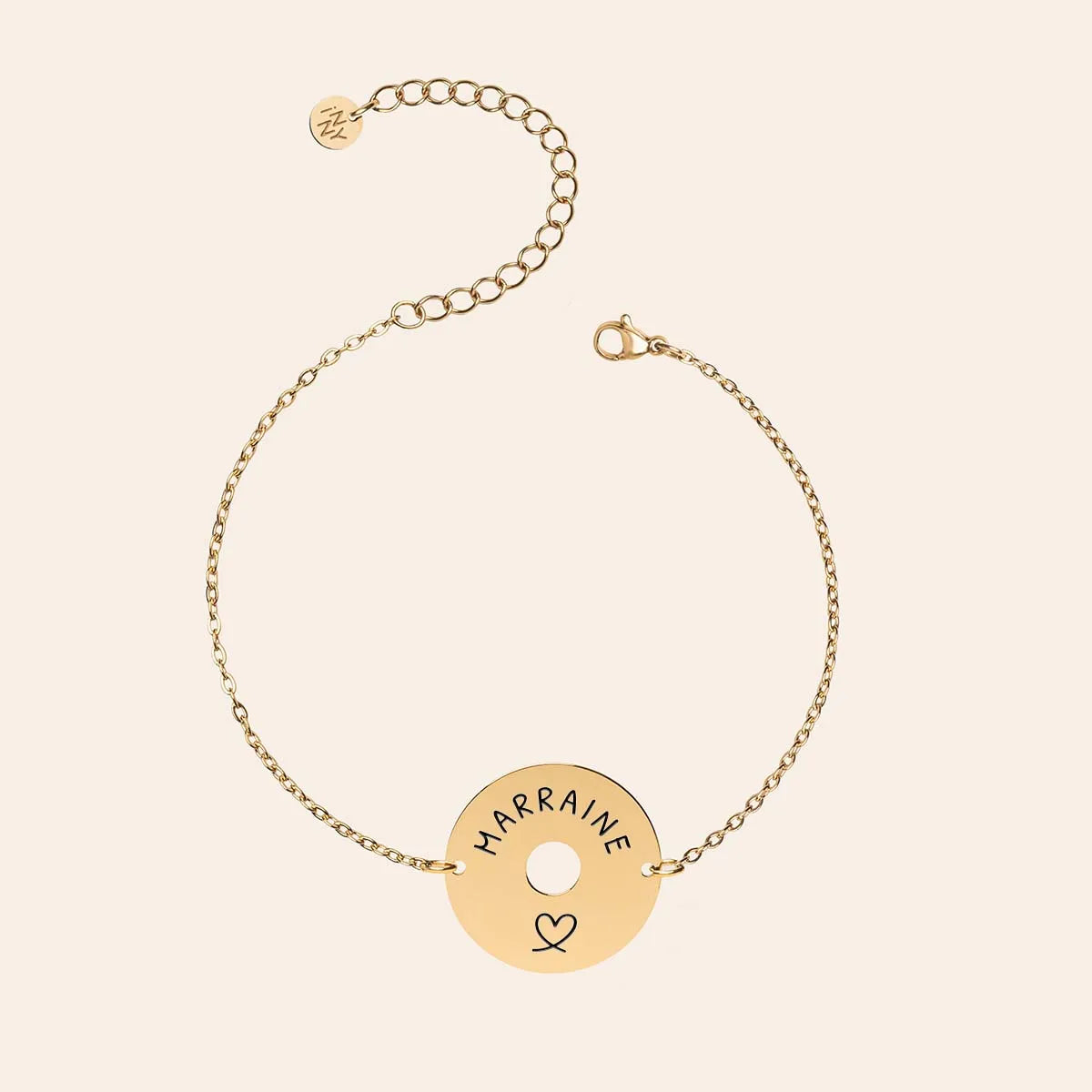 Bracelet médaille cible à personnaliser - Acier doré