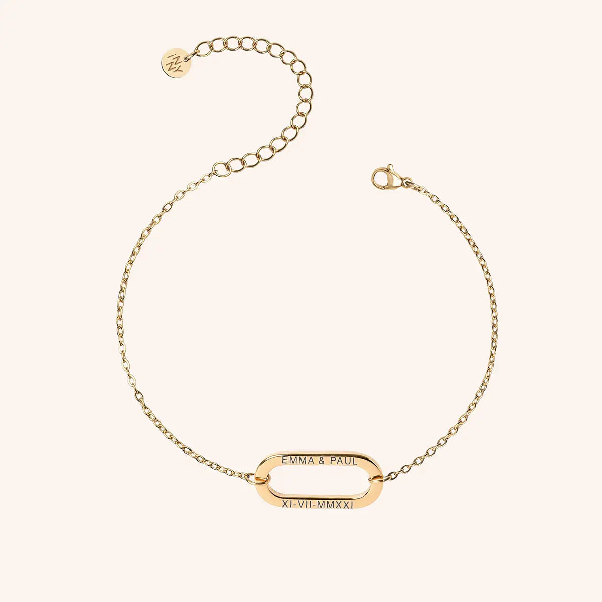 Bracelet maillon et chaine à personnaliser - Doré
