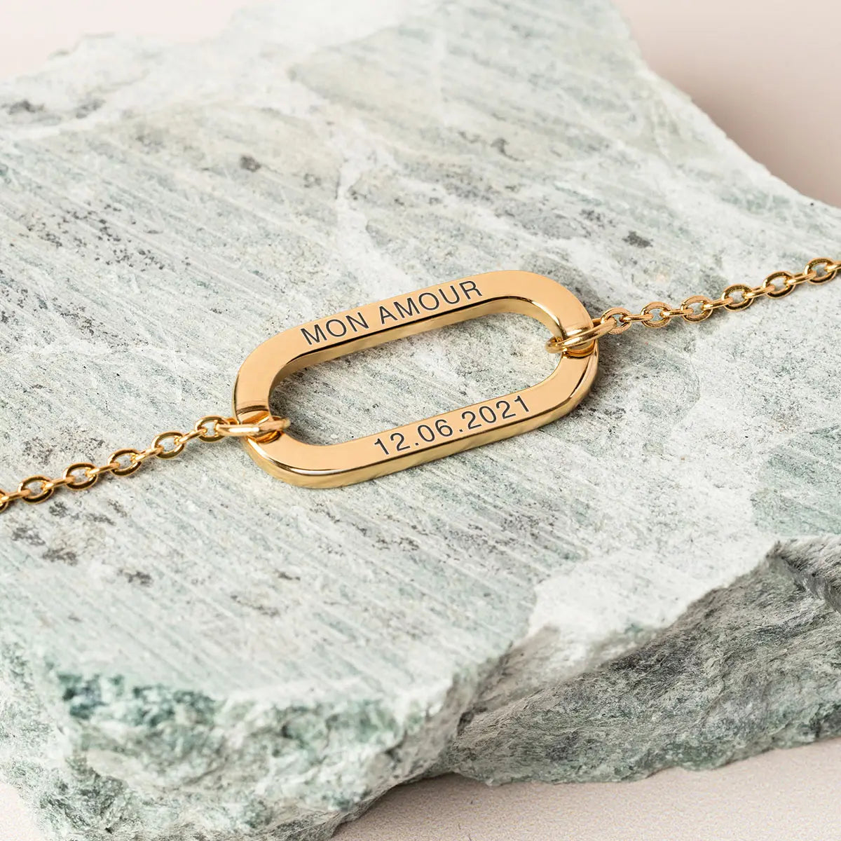 Bracelet maillon et chaine à personnaliser - Doré