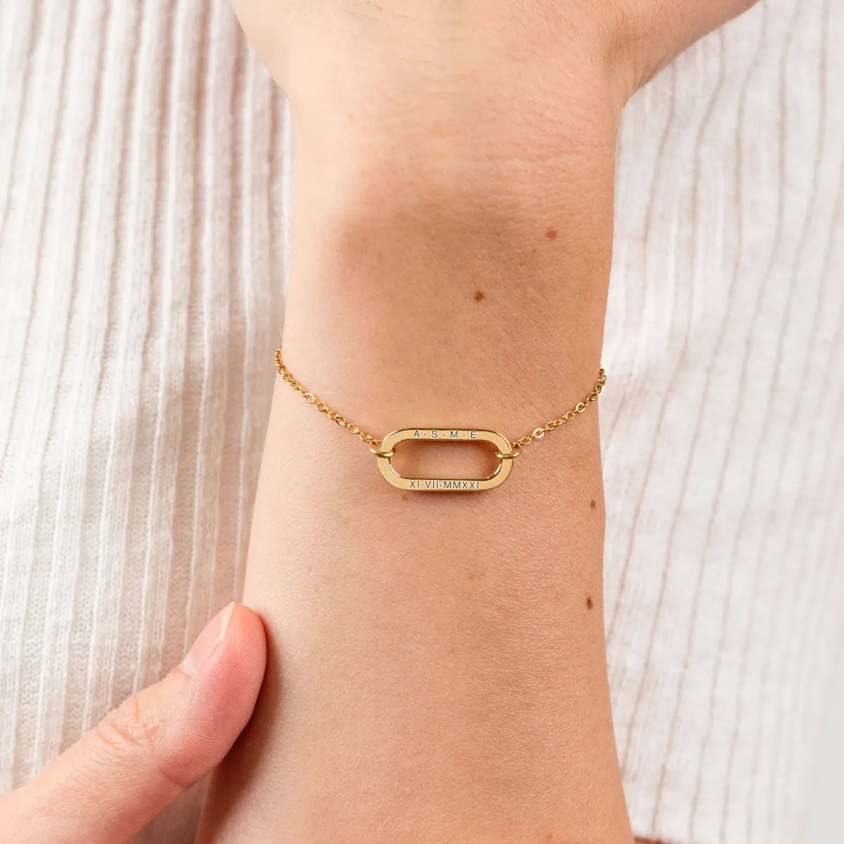 Bracelet maillon et chaine à personnaliser - Doré