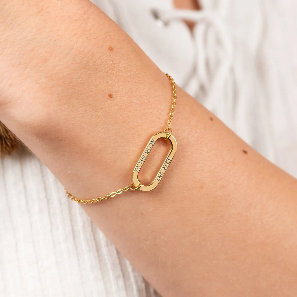 Bracelet maillon et chaine à personnaliser - Doré