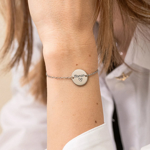 Bracelet médaille à personnaliser - Acier