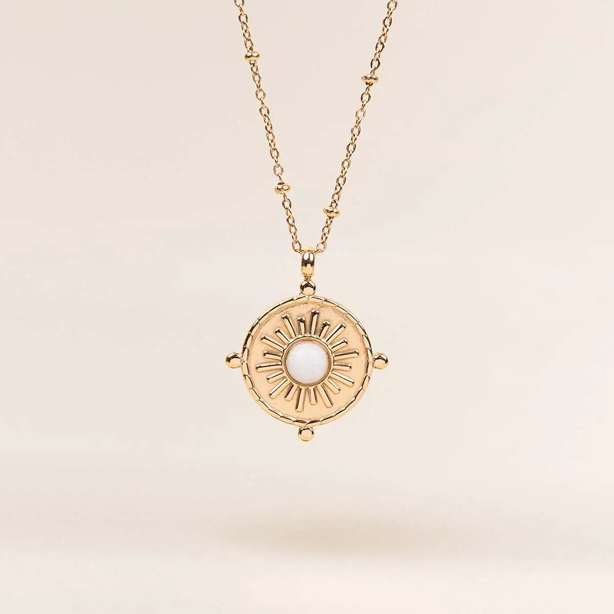 Collier pendentif céleste - Iris - Acier doré