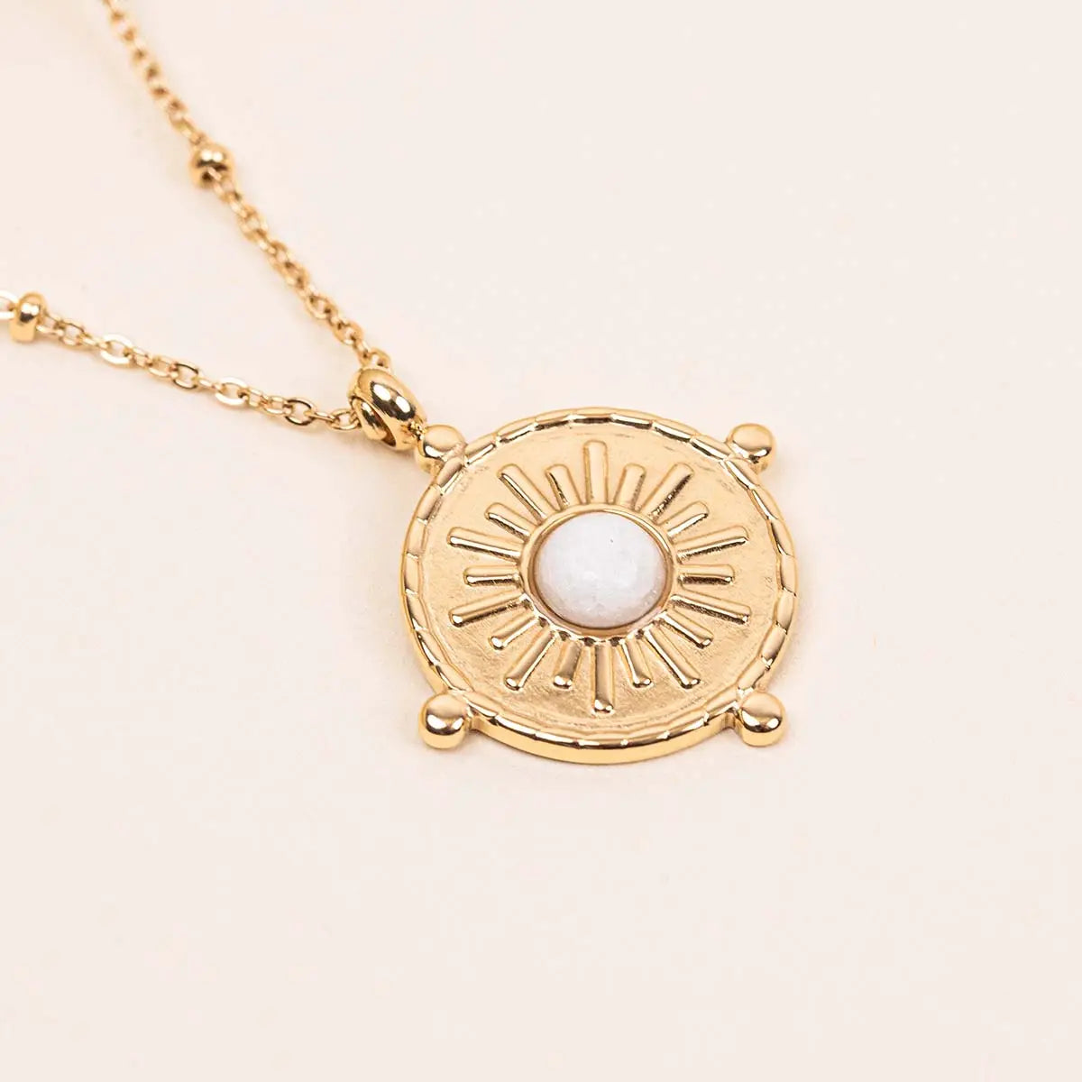 Collier pendentif céleste - Iris - Acier doré