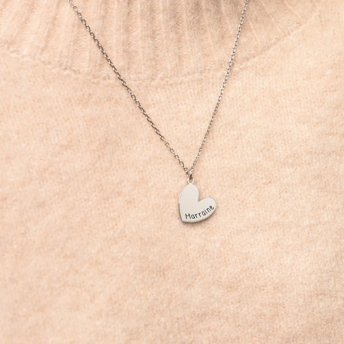 Collier médaille Coeur à personnaliser - Acier