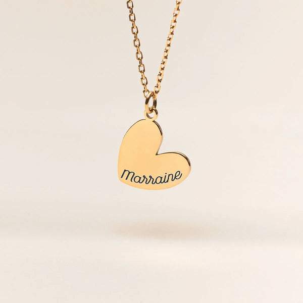 Collier médaille Coeur à personnaliser - Doré