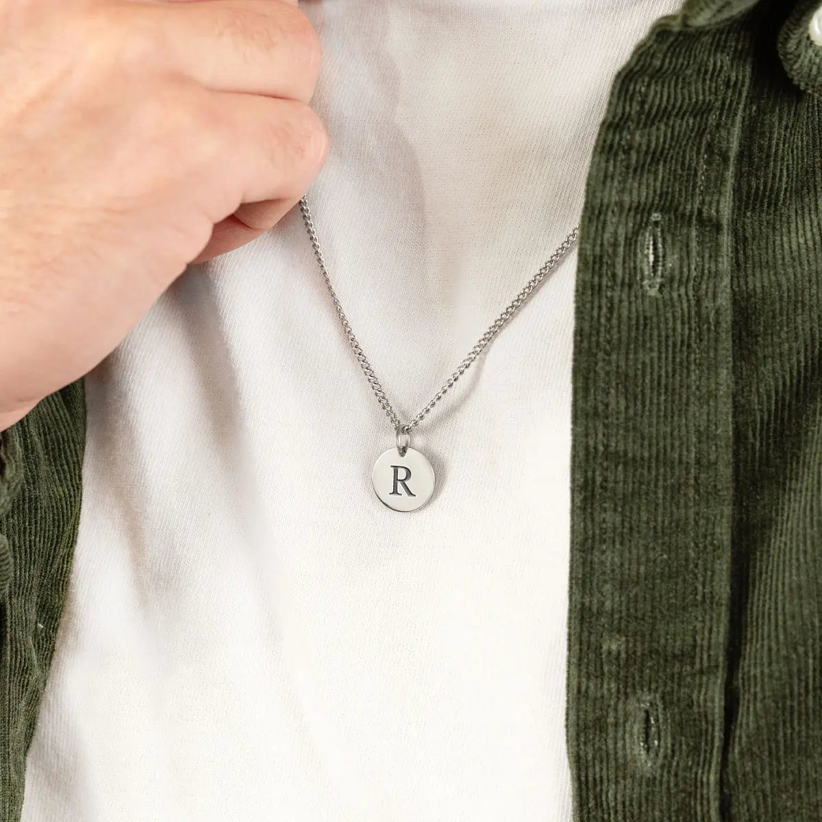 Collier homme médaille 14 mm à personnaliser - Acier