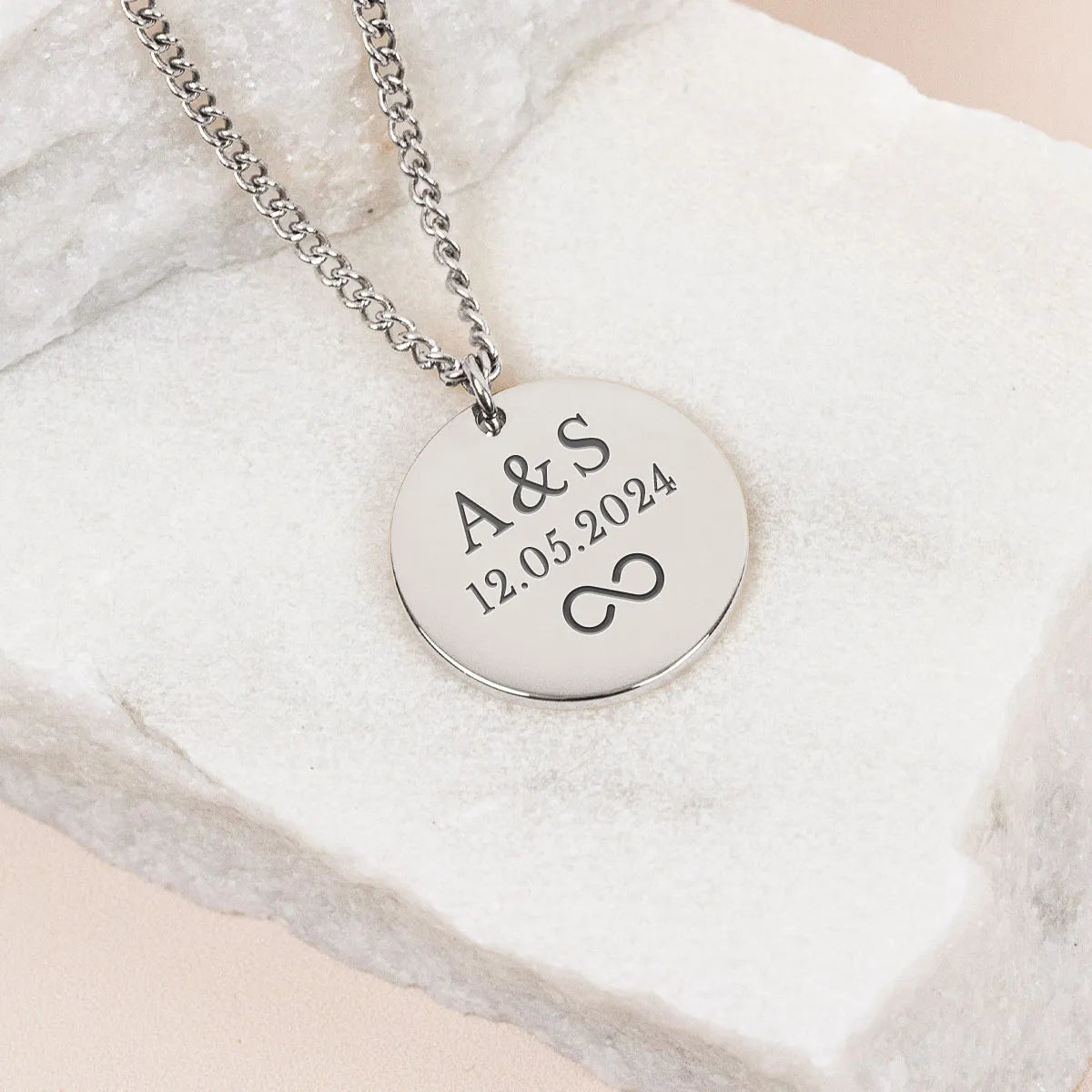 Collier homme médaille 20 mm à personnaliser - Acier