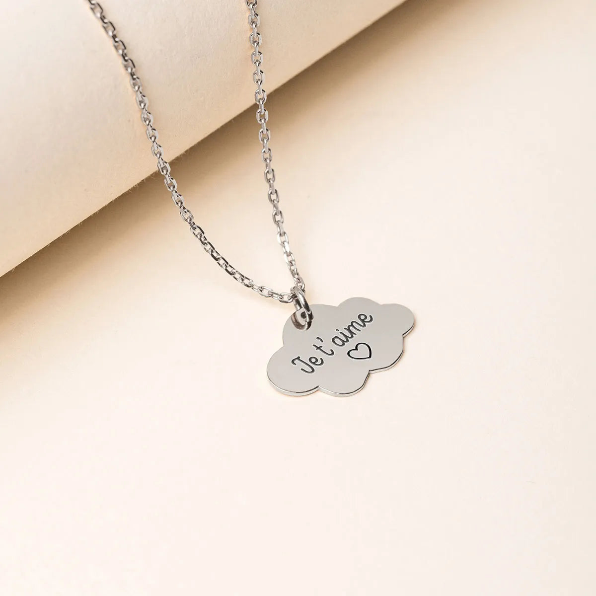 Collier médaille Nuage à personnaliser - Acier