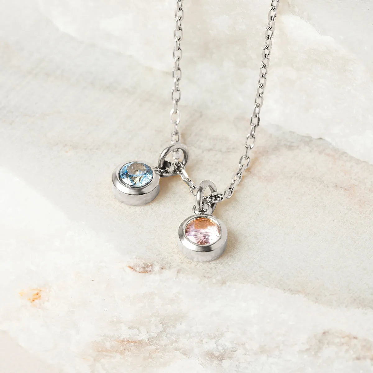 Collier avec pierre de naissance - Acier