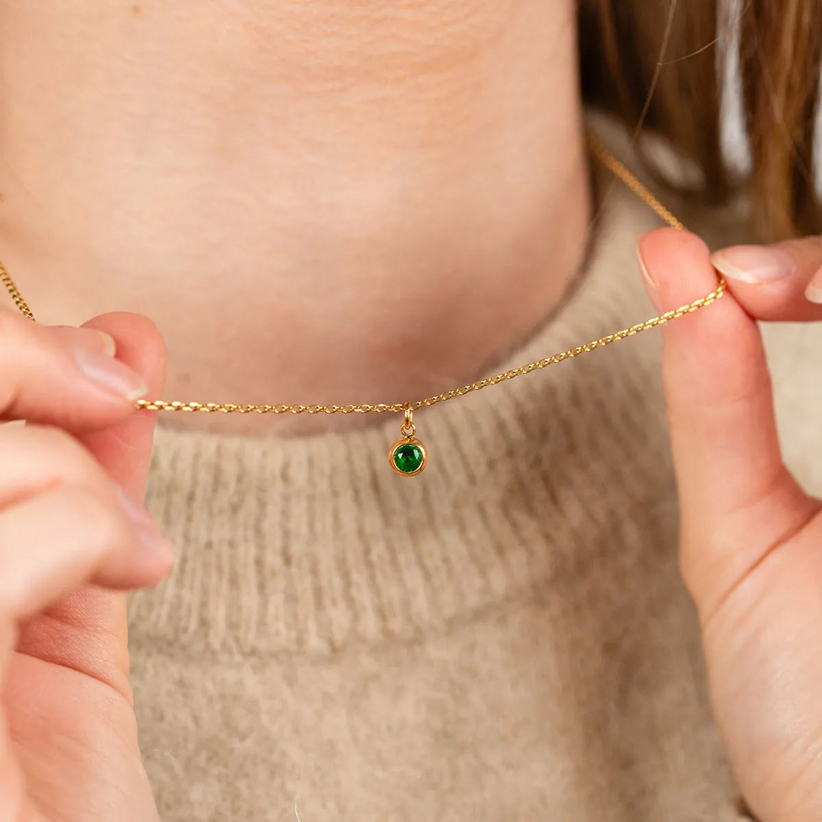 Collier avec pierre de naissance - Doré