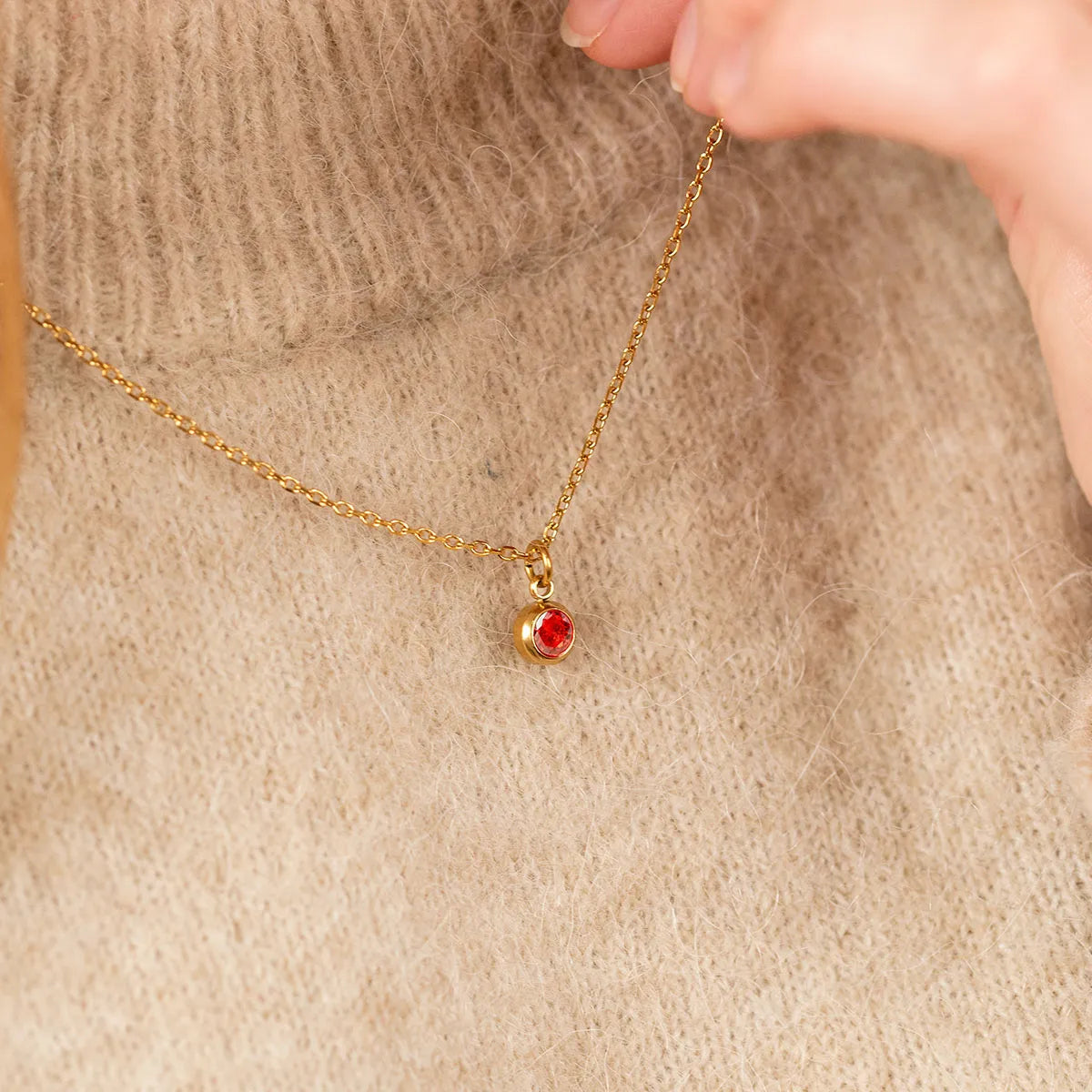 Collier avec pierre de naissance - Doré