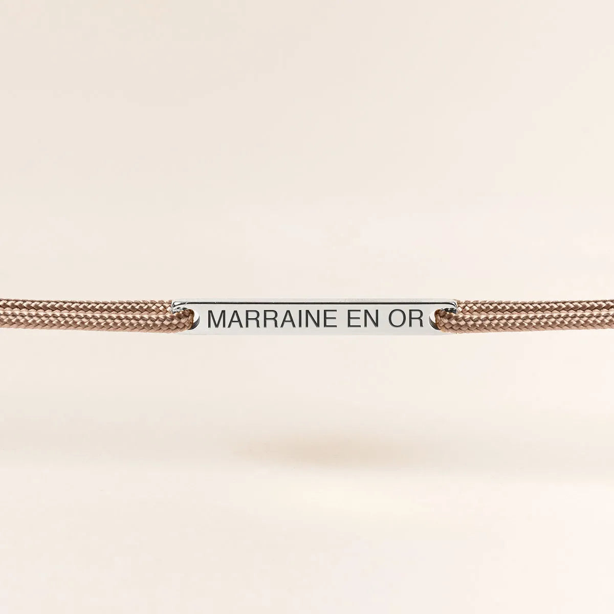 Bracelet femme cordon barre à personnaliser - Acier