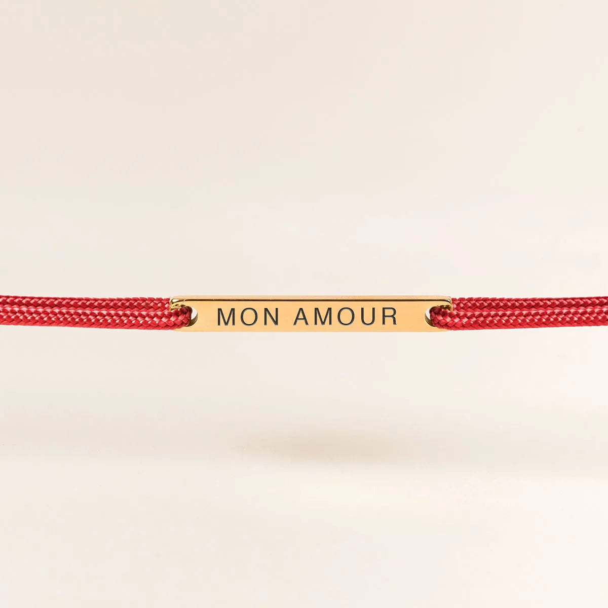 Bracelet femme cordon barre à personnaliser - Doré