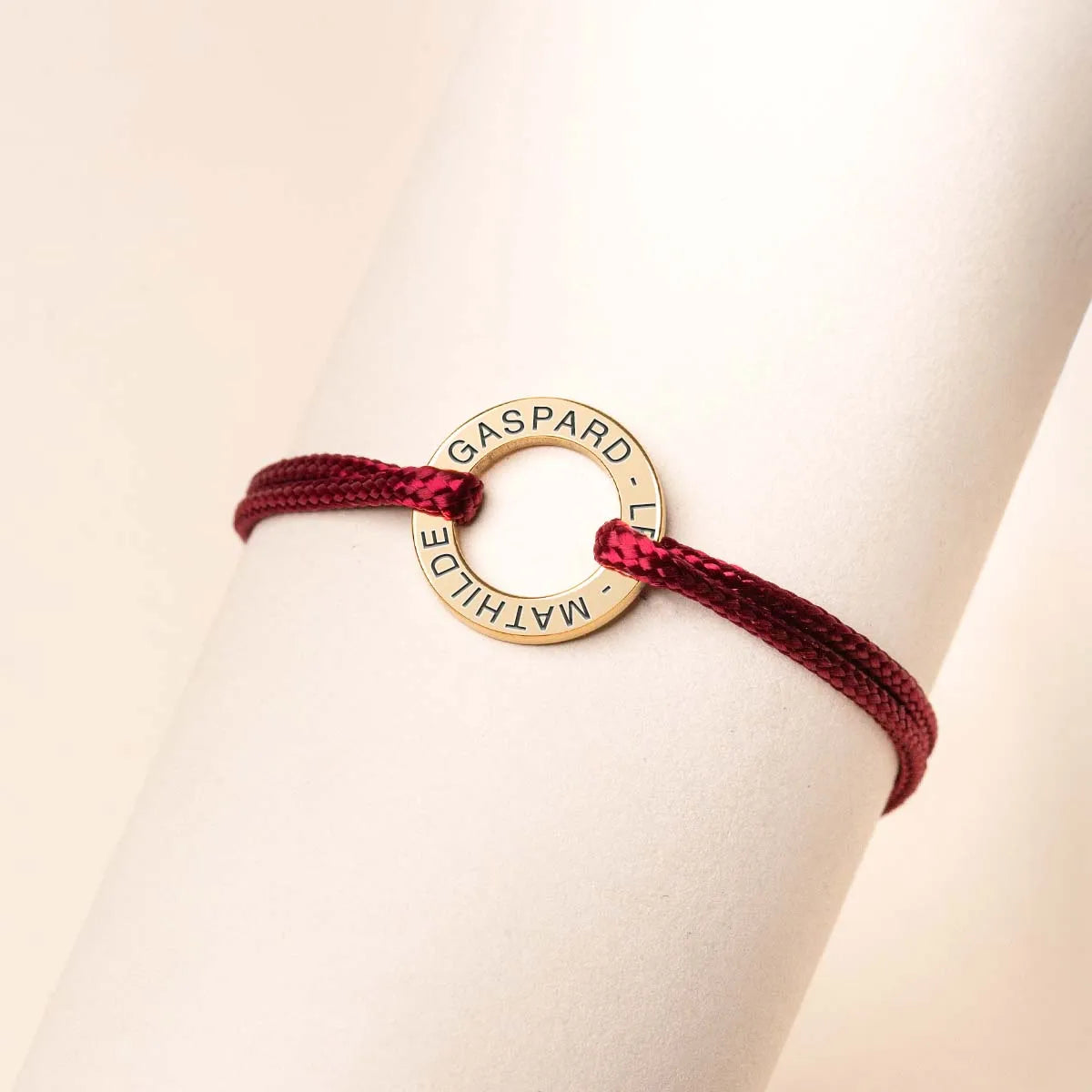 Bracelet cordon Cercle à personnaliser - Doré
