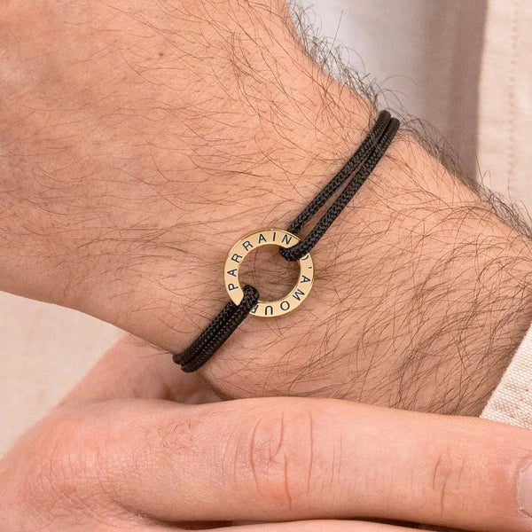 Bracelet cordon Cercle à personnaliser - Doré