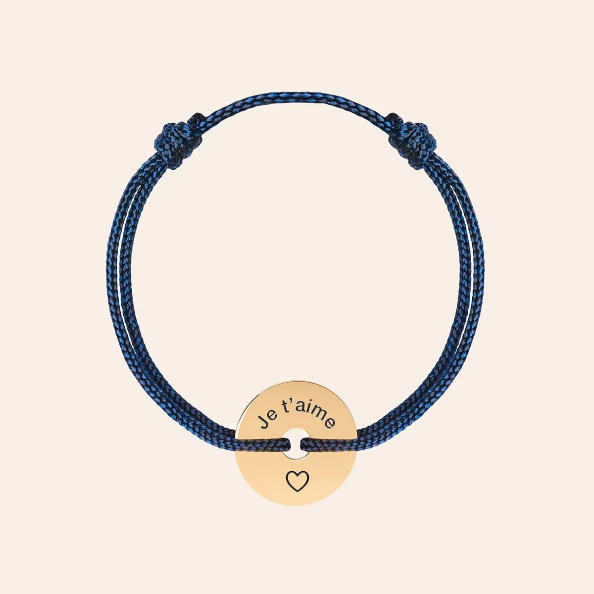 Bracelet femme cordon cible à personnaliser - Doré