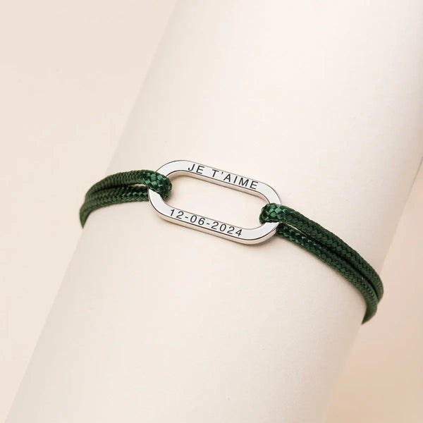 Bracelet cordon maillon à personnaliser - Acier