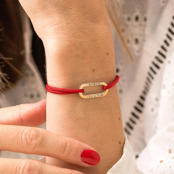 Bracelet femme cordon maillon à personnaliser - Doré