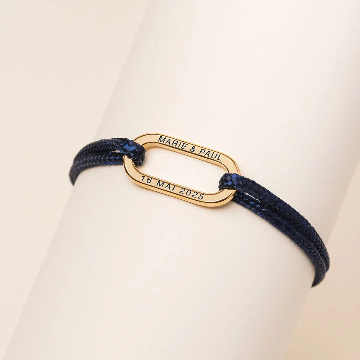 Bracelet cordon maillon à personnaliser - Doré
