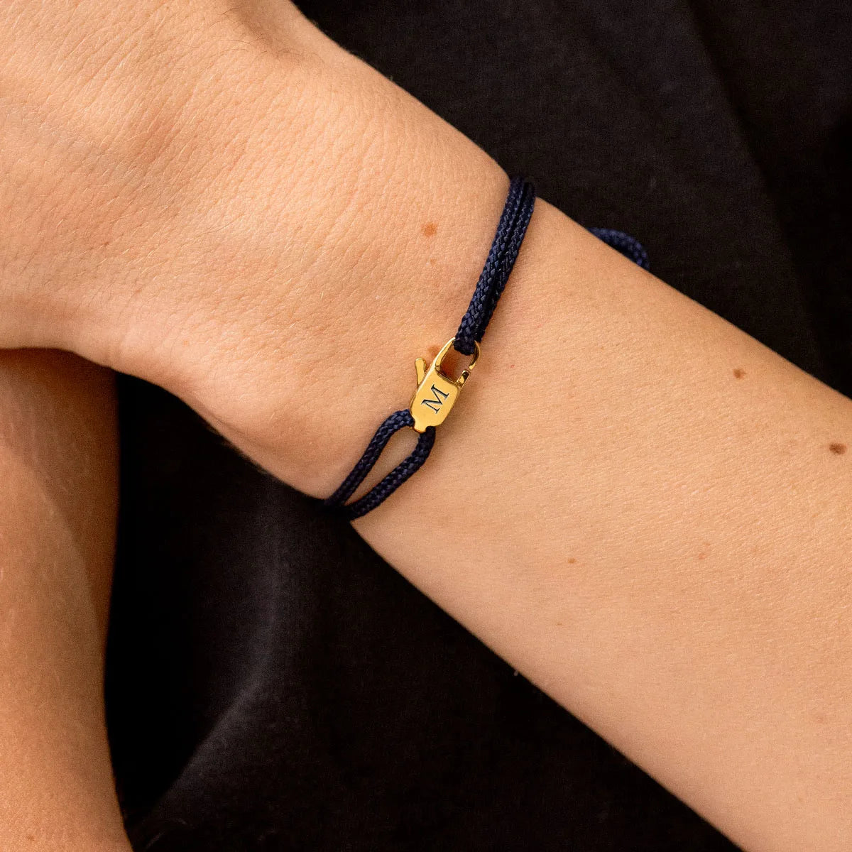 Bracelet femme cordon Mousqueton à personnaliser - Doré