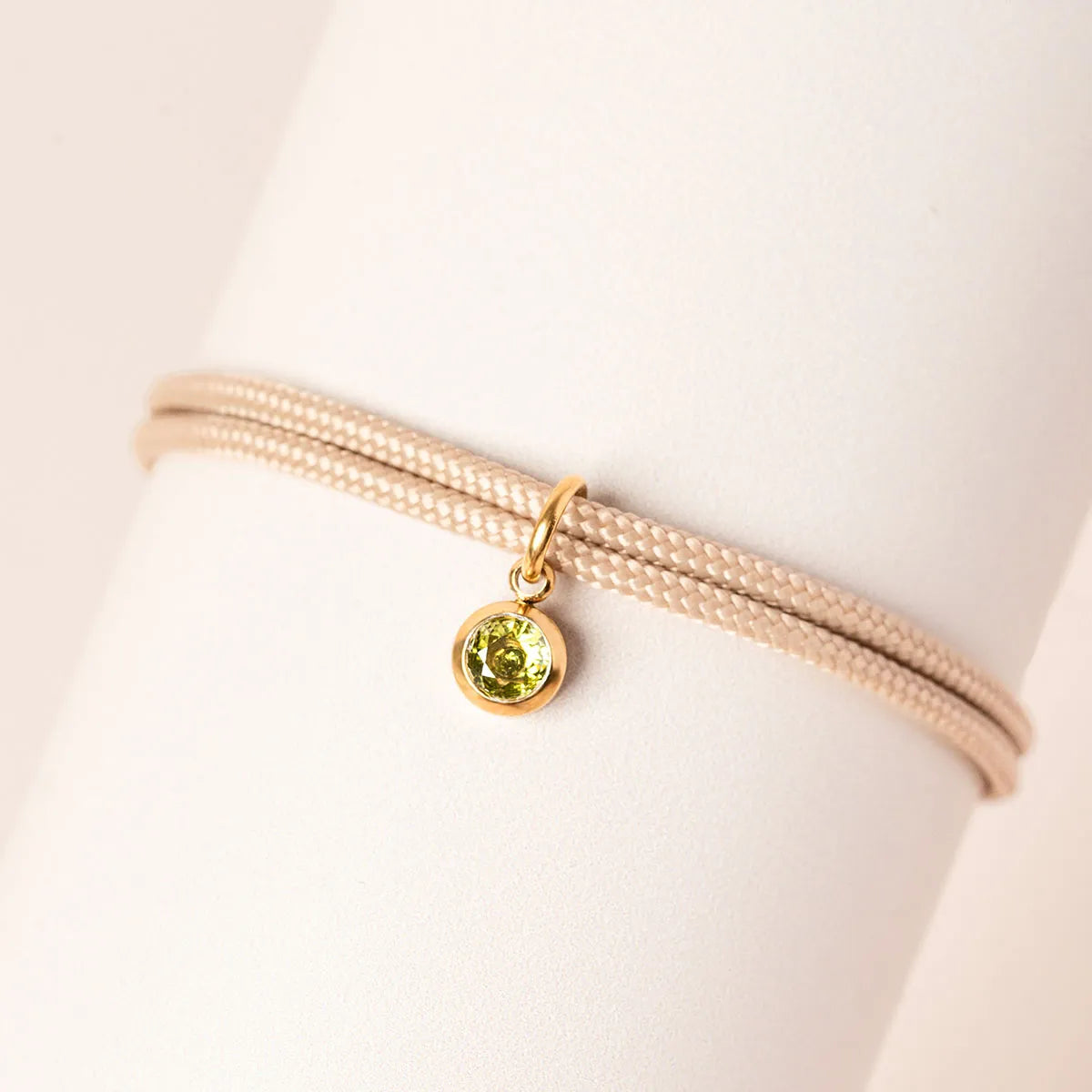 Bracelet femme cordon avec pierre de naissance - Doré