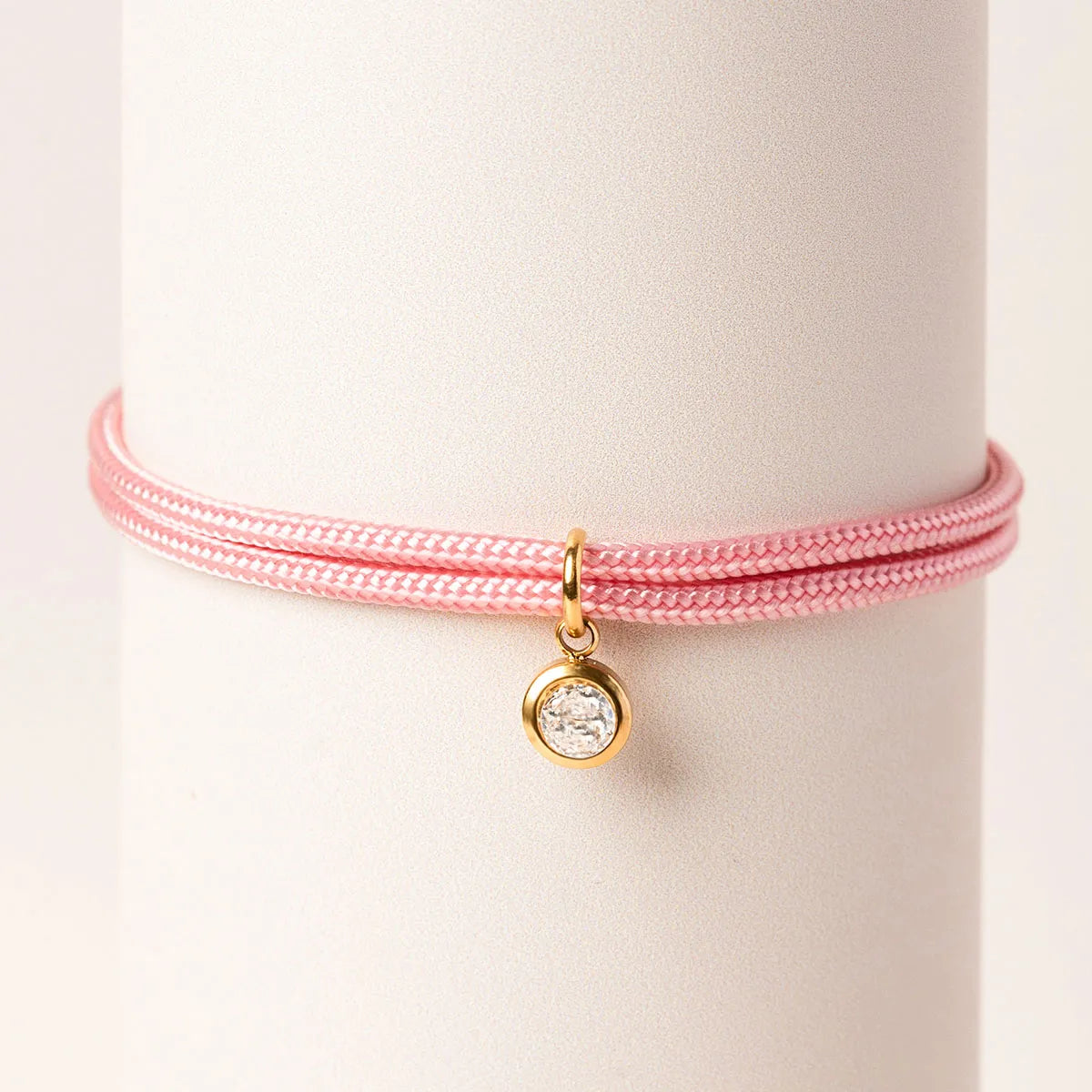Bracelet femme cordon avec pierre de naissance - Doré