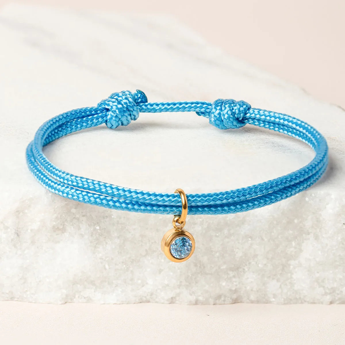 Bracelet femme cordon avec pierre de naissance - Doré