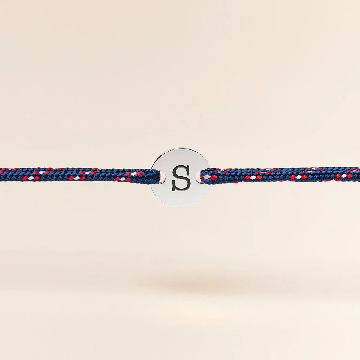 Bracelet homme cordon petite médaille à personnaliser - Acier