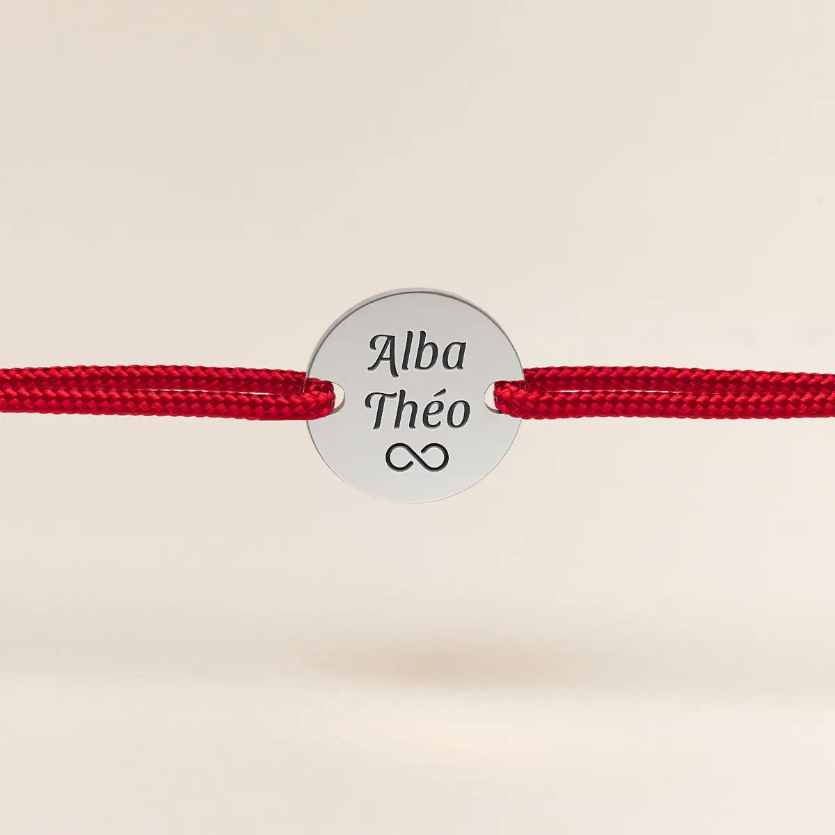 Bracelet homme cordon médaille à personnaliser - Acier