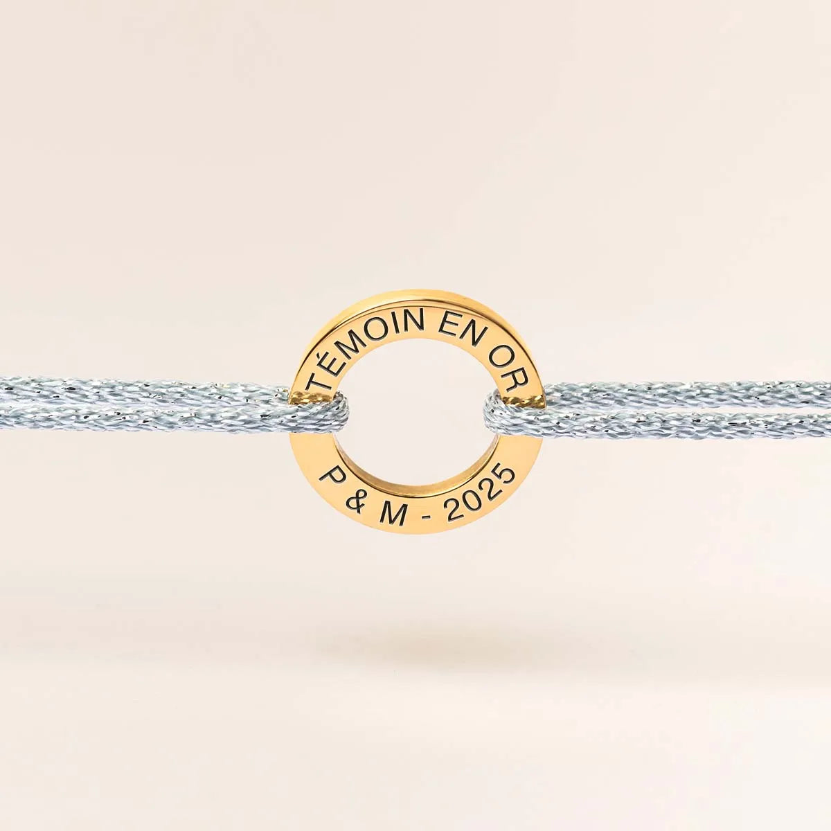 Bracelet femme cordon scintillant Cercle à personnaliser - Doré
