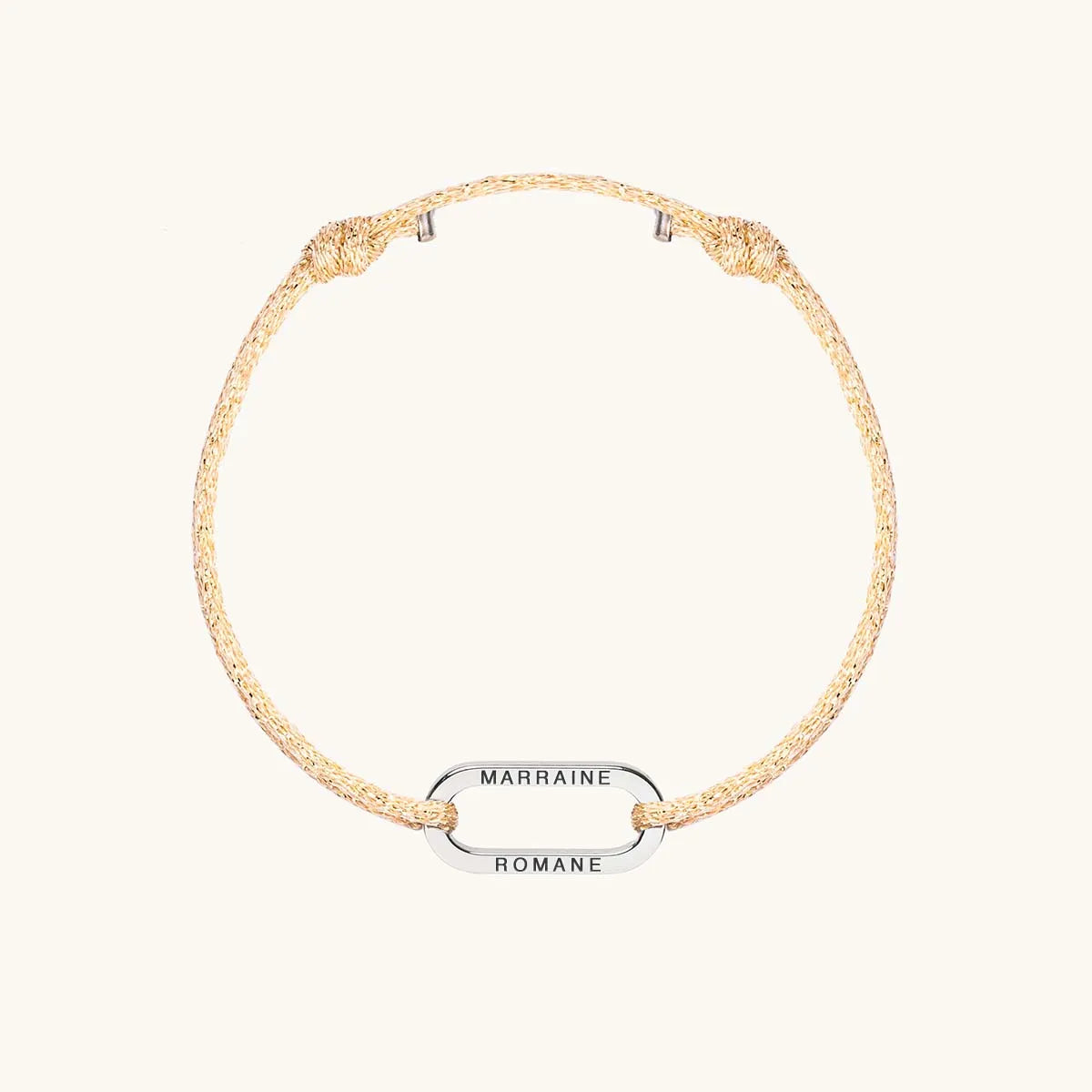 Bracelet femme cordon scintillant maillon à personnaliser - Acier