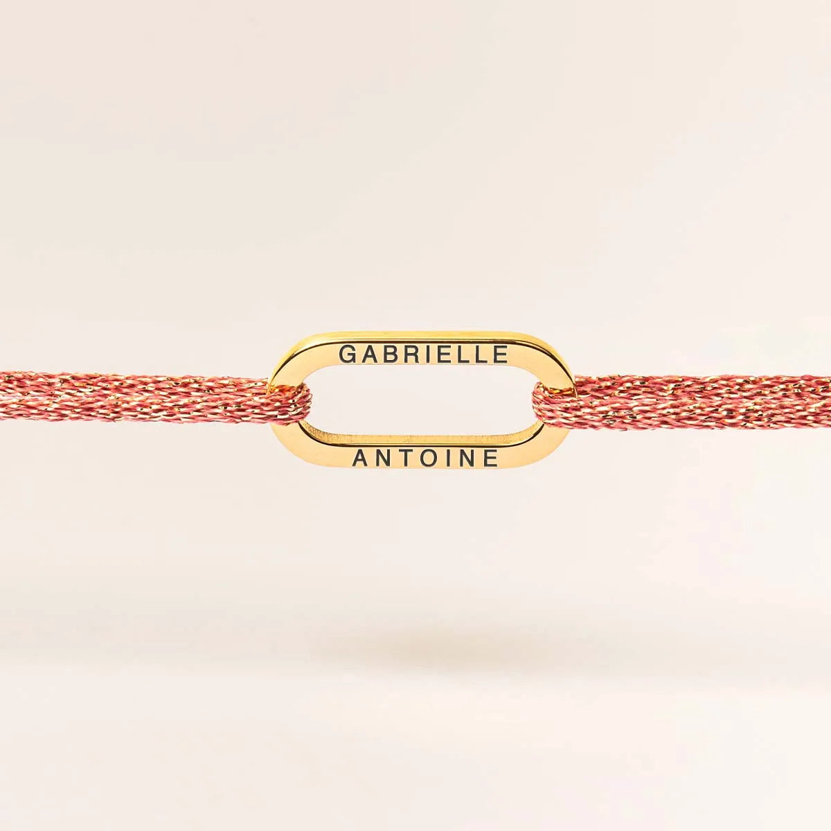Bracelet femme cordon scintillant maillon à personnaliser - Doré