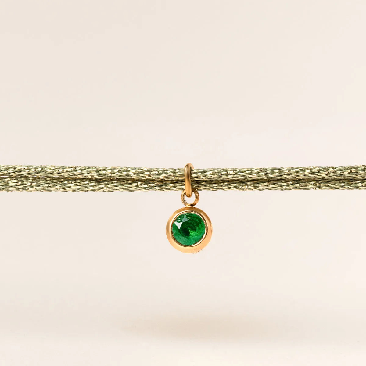 Bracelet femme cordon scintillant avec pierre de naissance - Doré