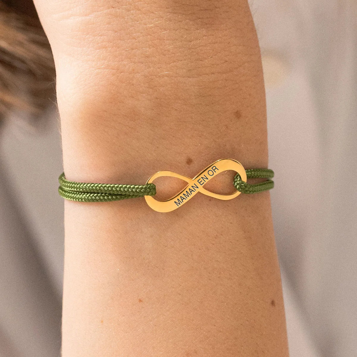 Duo de bracelets cordon Infini à personnaliser