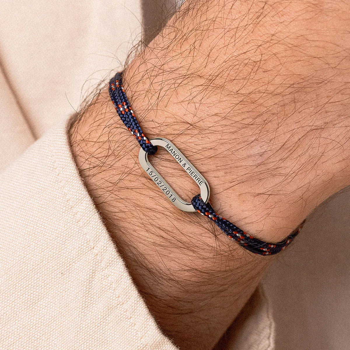 Duo de bracelets cordon Maillon à personnaliser