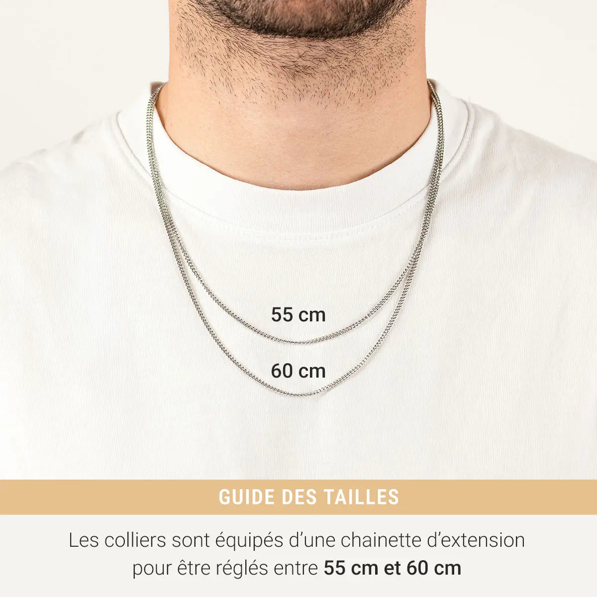 Collier homme barre à personnaliser - Doré