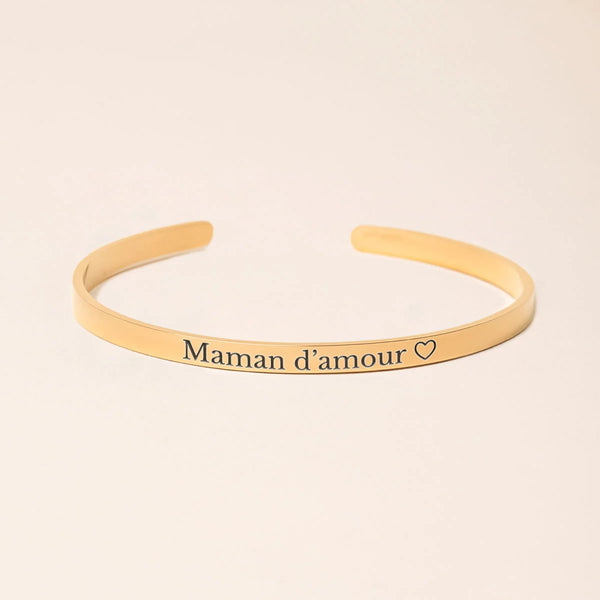 Bracelet jonc barre à personnaliser - Doré