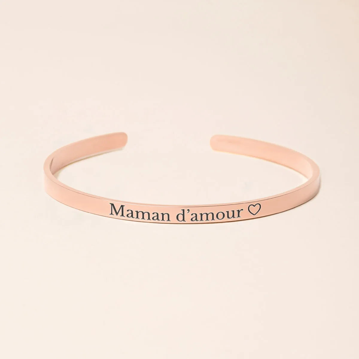Bracelet jonc barre à personnaliser - Rose doré