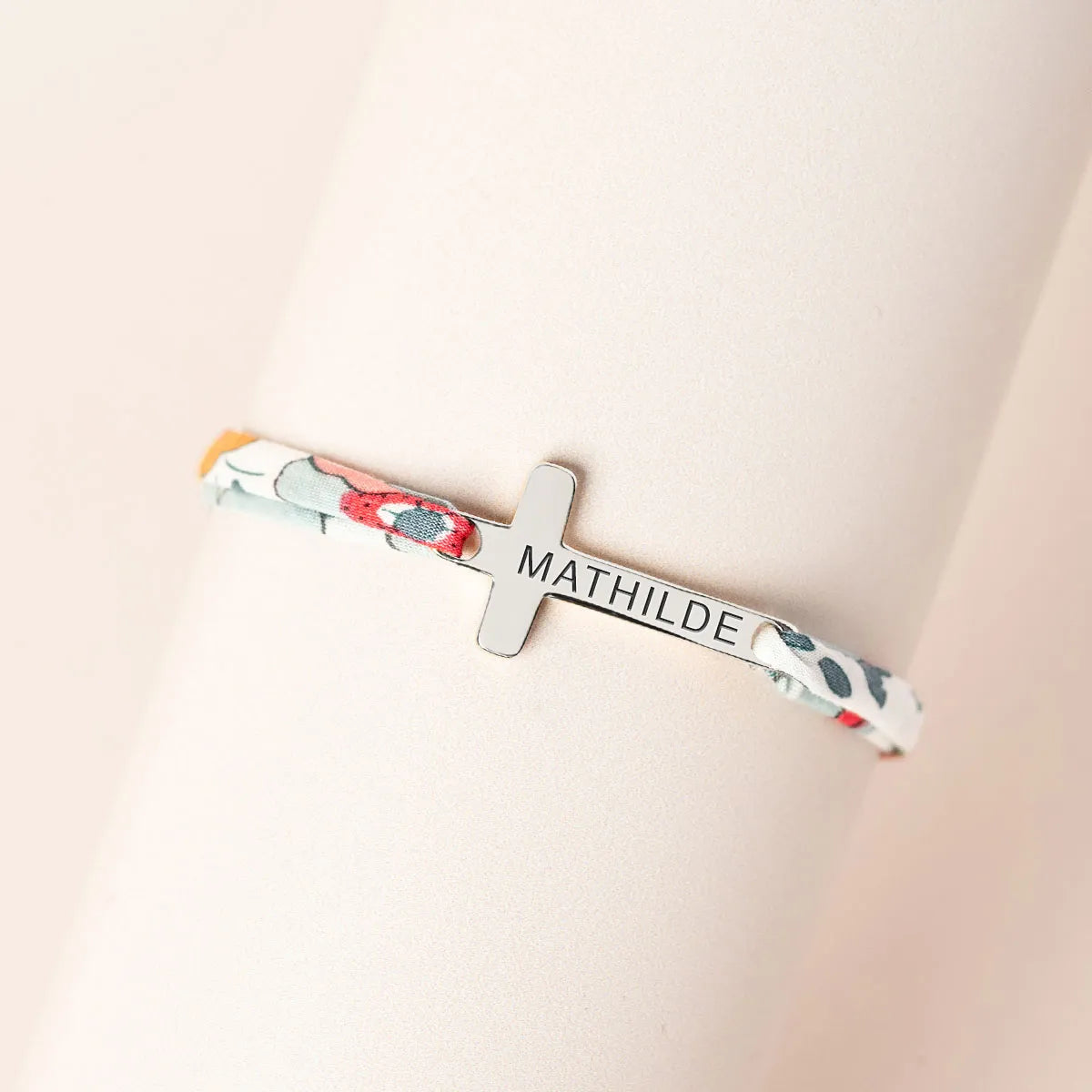 Bracelet Liberty croix à personnaliser - Acier