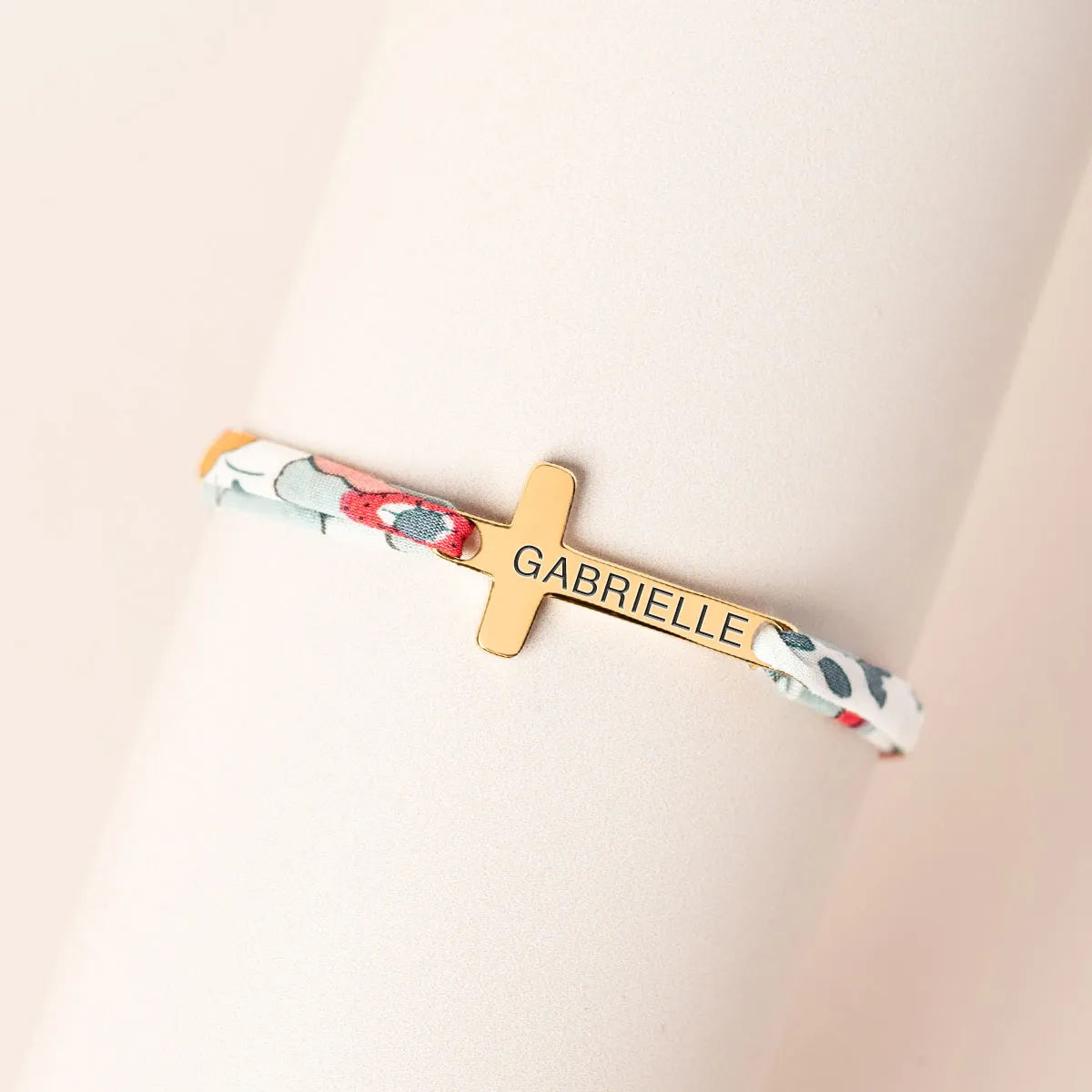 Bracelet Liberty croix à personnaliser - Doré