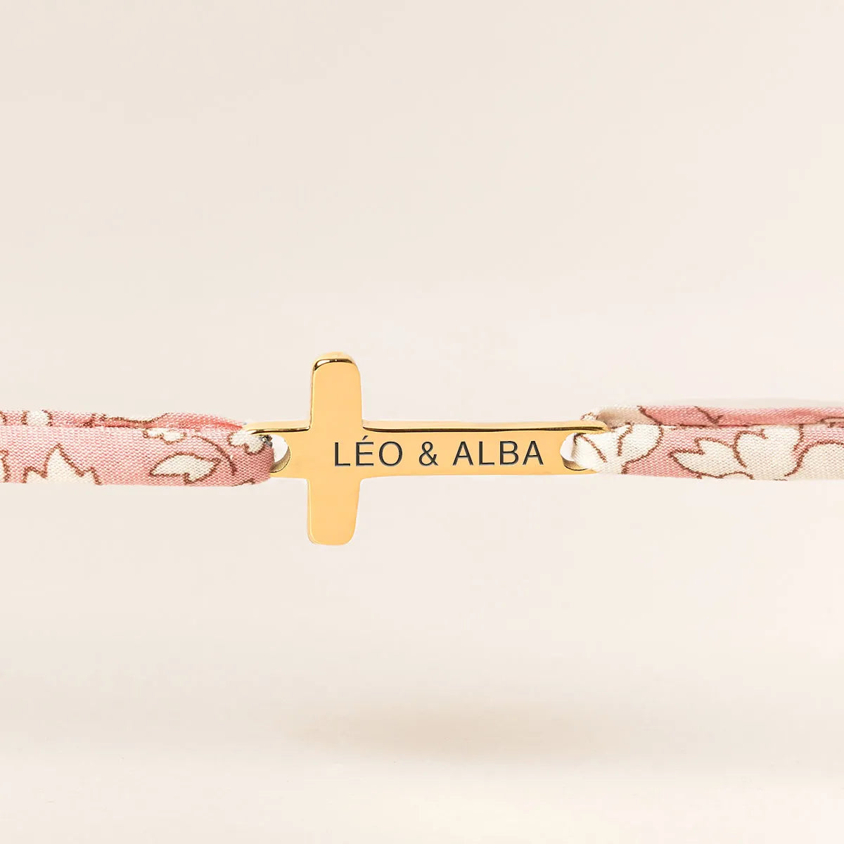 Bracelet Liberty croix à personnaliser - Doré
