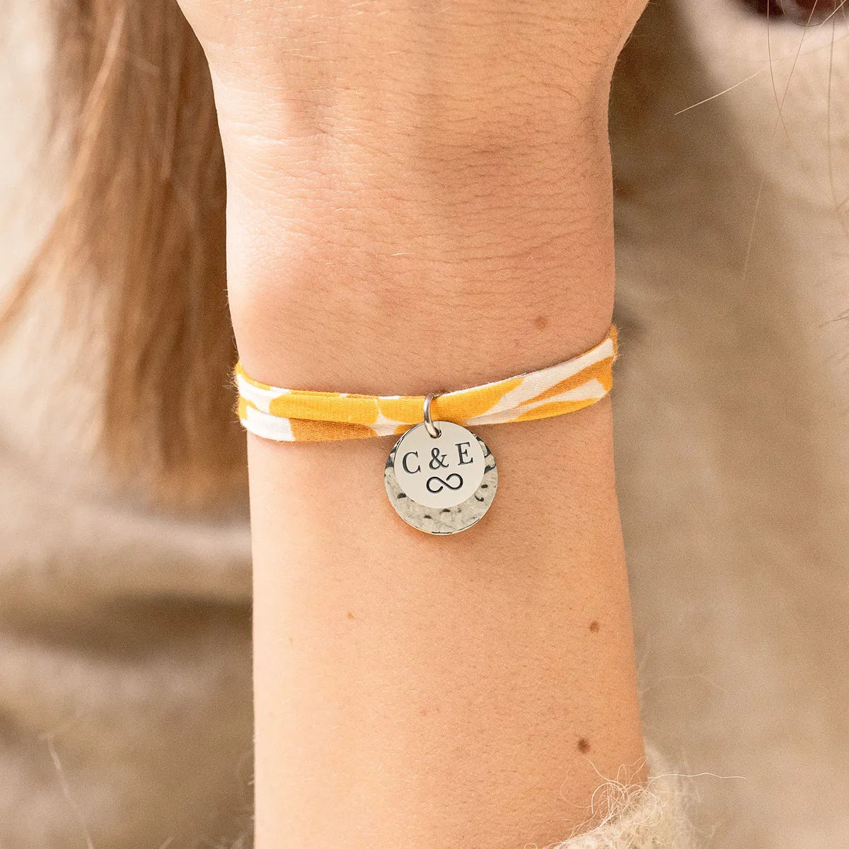 Bracelet Liberty double médailles à personnaliser - Acier
