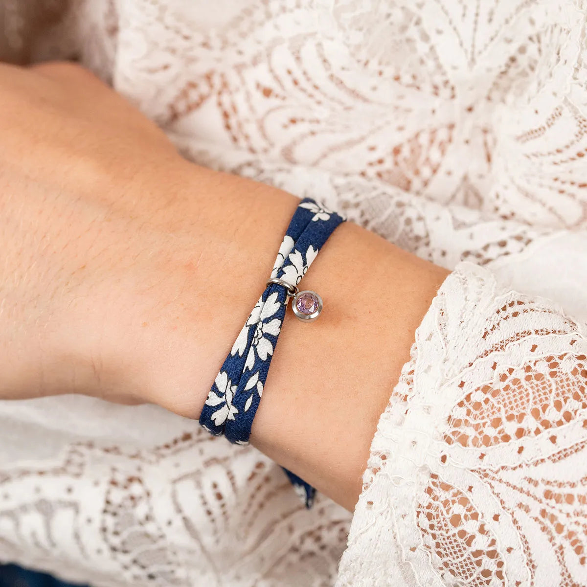 Bracelet Liberty et pierre de naissance - Acier